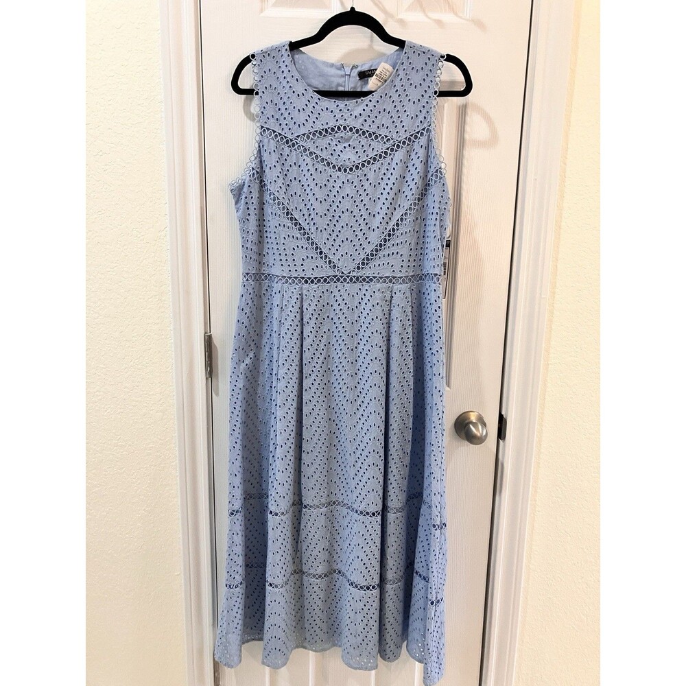 Tahari ASL Sabina Dress New W/ Tags Light Blue. Cottagecore Boho Hippy Summer